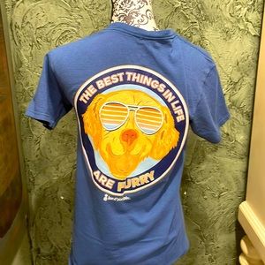 “The best things in life are furry” t-shirt from love & pineapple size small